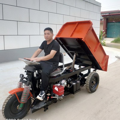 建筑工地柴油三輪車電動工程自卸載重王農用養殖小型混凝土翻斗車