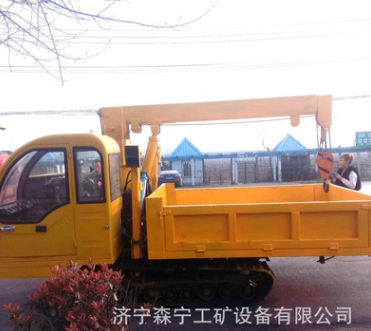 生產山地自卸工程履帶隨車吊 小型橡膠吊重運輸一體車吊車廠家