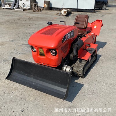 供應(yīng)25馬力履帶式旋耕機(jī) 果園開溝施肥回填機(jī) 前置加裝推土鏟