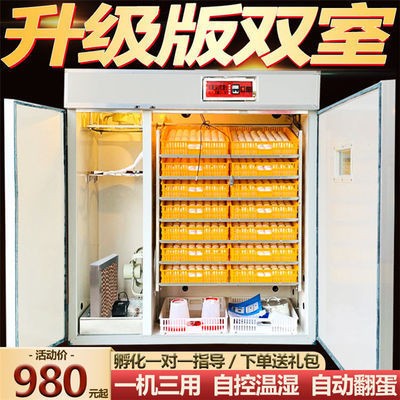 全自動孵化機(jī)雙室/雞蛋鴨鵝鴿子孵化器/家用孵蛋箱/鵪鶉孵化設(shè)備