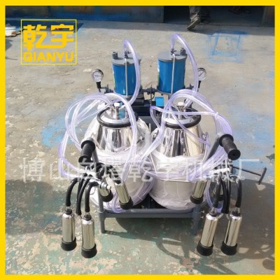 活塞式雙桶擠奶機 畜牧業移動式小型奶牛擠奶機 牛羊用小型擠奶機