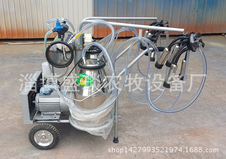 YZ-Ⅱ型不銹鋼架真空泵式雙桶奶牛移動擠奶機