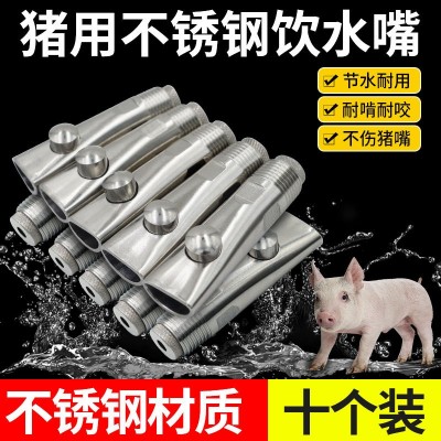 豬場設備豬用飲水器不銹鋼豬飲水嘴豬喝水的咬嘴豬嘴自動喂水器
