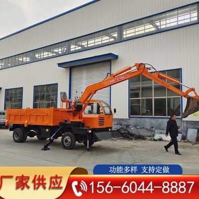 農用四不像隨車挖 輪式拖拉機帶挖機 四驅自卸隨車挖