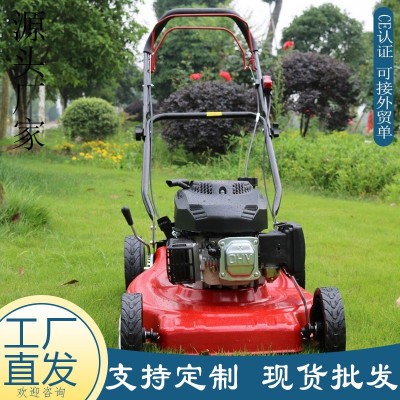 廠家直供四沖程手推草坪機 汽油款帶收草袋輪式割草機 農(nóng)場剪草機