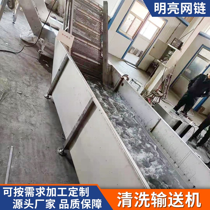 不銹鋼果蔬清洗機(jī)土豆紅薯生姜苦菜海產(chǎn)品氣泡翻滾噴淋清洗輸送機(jī)