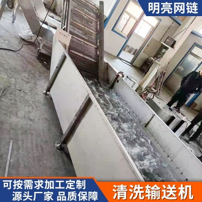不銹鋼果蔬清洗機(jī)土豆紅薯生姜苦菜海產(chǎn)品氣泡翻滾噴淋清洗輸送機(jī)