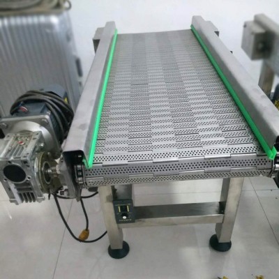 非標定制304不銹鋼鏈板輸送機食品加工流水線快遞分揀傳送帶