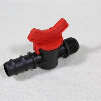 廠家出售16mm*1/2寸AK款紅色外絲閥旁通閥PE管直通閥開(kāi)關(guān)陽(yáng)直閥