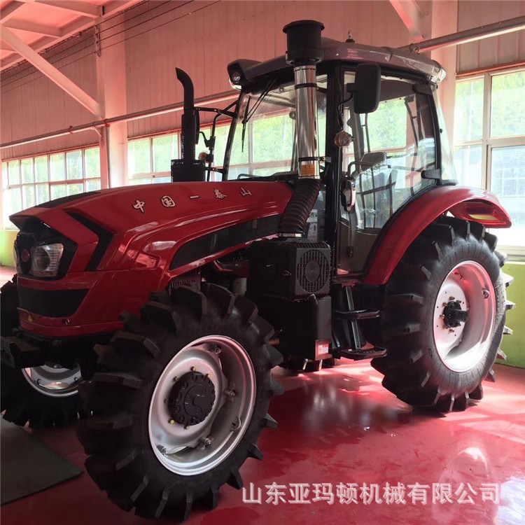 高配置中型泰山輪式拖拉機帶旋耕機翻轉犁多用途輪距可調性能穩定