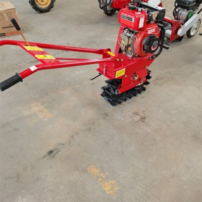 手扶式多功能微耕機 果園開溝施肥旋耕機 單履帶柴油鏈軌微耕機