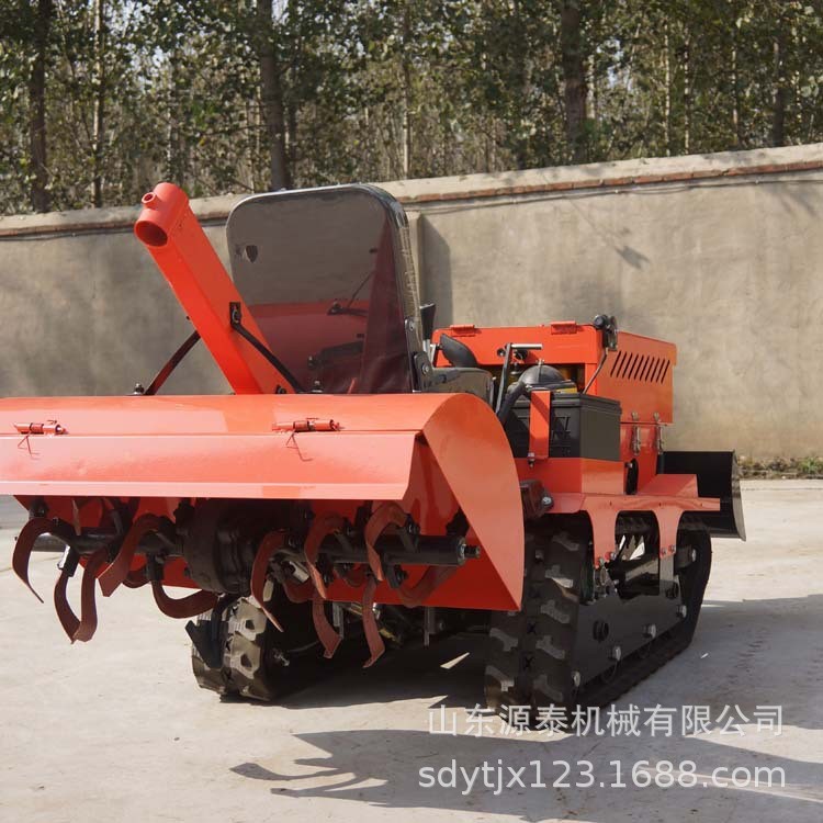 自走式大馬力微耕機 農用果園開溝機 山坡梯田履帶式旋耕機出售