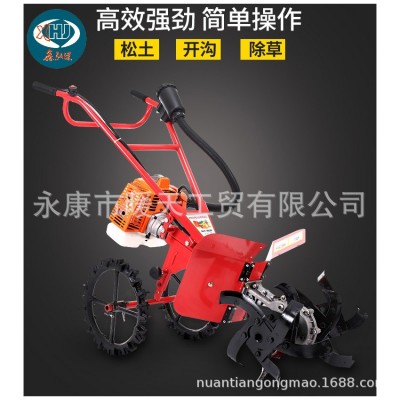 廠家直供家用二沖汽油3.2HP小型開溝機,微耕機，四沖汽油動力可選
