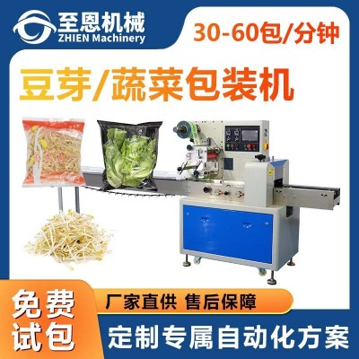 全自動(dòng)多功能枕式包裝機(jī) 蔬菜河粉水果面包食品枕式自動(dòng)包 裝機(jī)