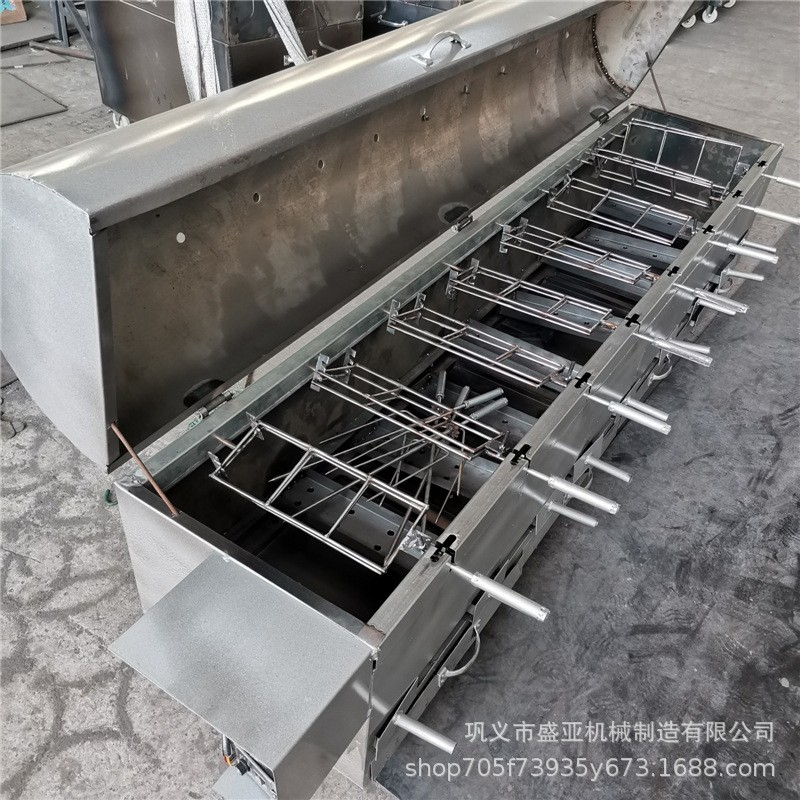 全自動烤兔子烤爐 整只烤兔木炭燒烤爐 不銹鋼烤兔夾子贈配方