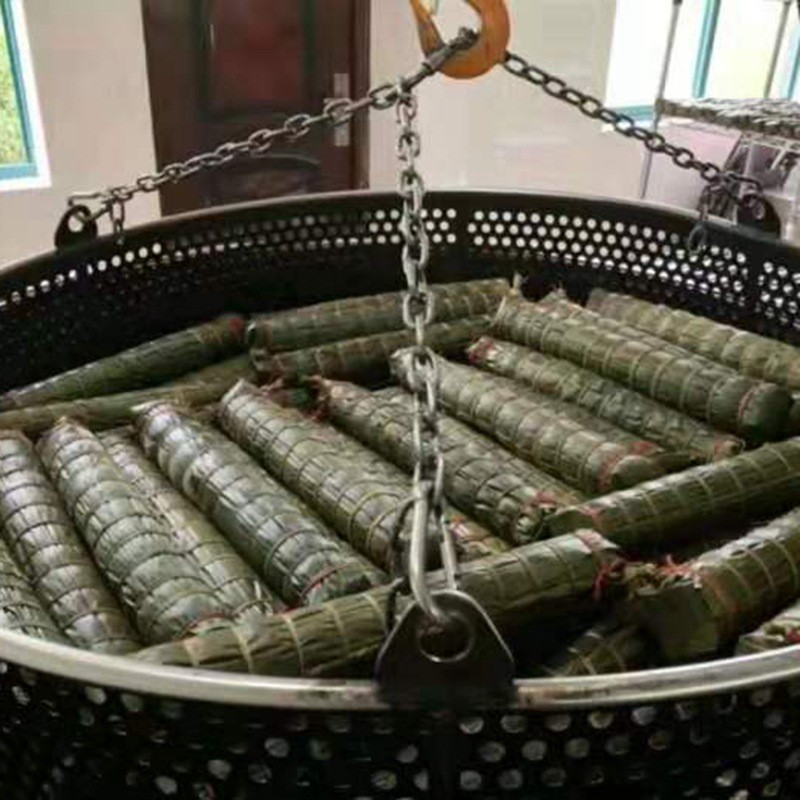 供應立式吊籠出料高壓粽子蒸煮鍋全自動嘉興粽子流水線加工設備