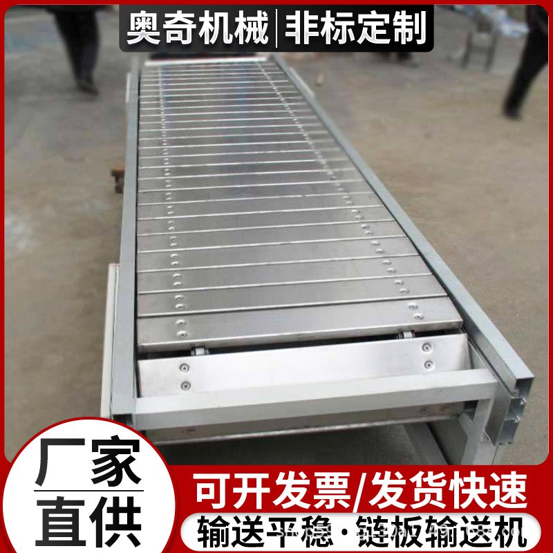 定制食品加工鏈板輸送機流水線運輸貨物分揀線用板式鏈噸包傳送機