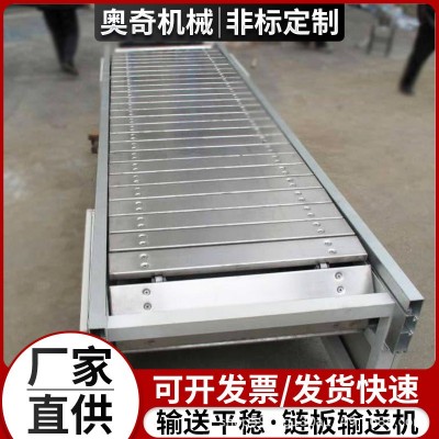 定制食品加工鏈板輸送機流水線運輸貨物分揀線用板式鏈噸包傳送機