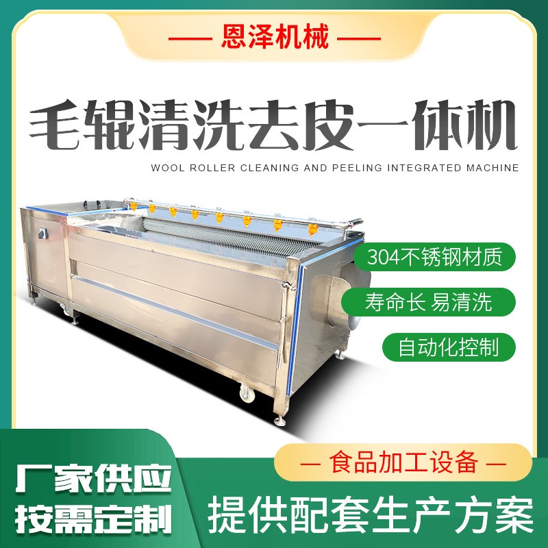 海蠣子毛輥清洗機 不銹鋼毛輥清洗機 批發海鮮中藥材果蔬清洗機
