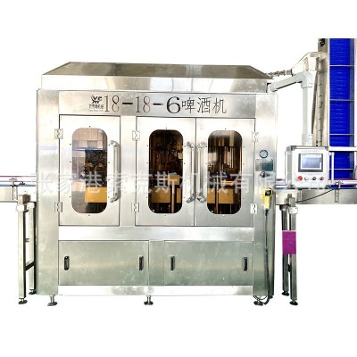 鋁瓶精釀啤酒灌裝機(jī)18頭灌裝三合一液體灌裝機(jī)械可配整線(xiàn)