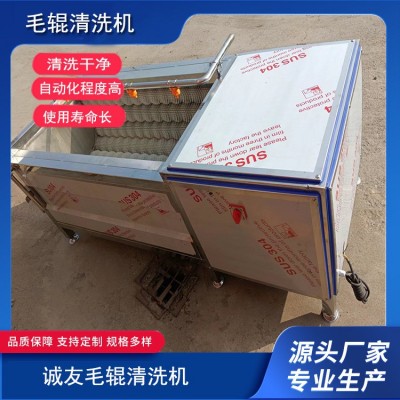 全自動商用毛輥清洗機 土豆大姜紅薯去皮清洗設備