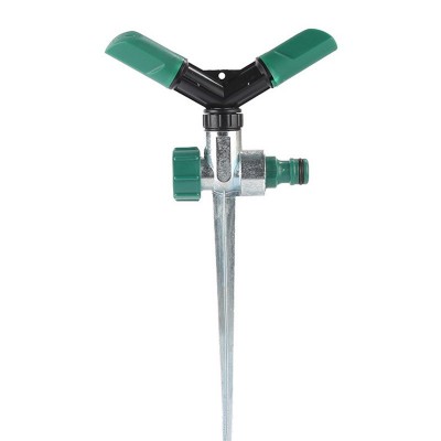 地插式二叉旋轉噴頭 自動旋轉噴頭 草坪澆菜澆花大棚降溫灑水器