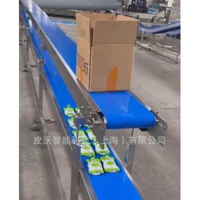 雙層藍(lán)色/綠色皮帶輸送機(jī) 食品式自動化分揀傳送帶 平型輸送線