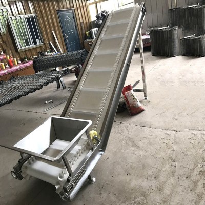 定制爬坡皮帶輸送機提升機大傾角倉庫用移動卸貨可調(diào)速分揀輸送線