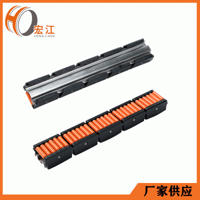 奶粉罐裝輸送設備廠供應輸送機配件 橙色滾珠POM護欄配弓型鋼