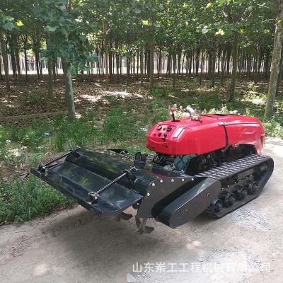 農(nóng)用遙控自走式微耕機果園小型松土機32馬力柴油履帶式微耕機