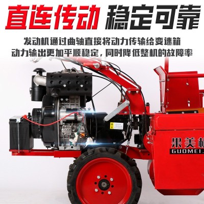 小型玉米收割機家用柴油手推單行壟新收獲機扒皮手扶多功能一體機