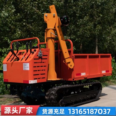 農用手扶式履帶運輸車 工程農用履帶搬運車 帶吊機履帶運輸車