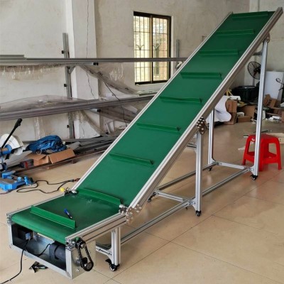 隆昕定制 大傾角皮帶輸送機 液壓升降皮帶機 擋邊V型傳輸線