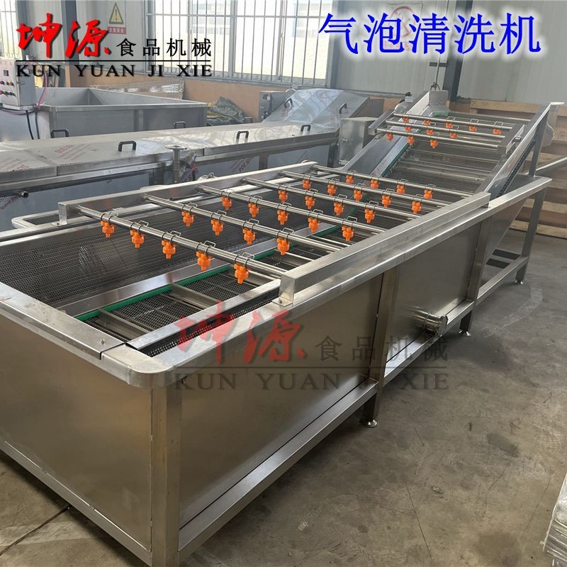 新款全自動噴淋式大型水果蔬菜高壓清洗機醬菜脫鹽機 氣泡清洗機