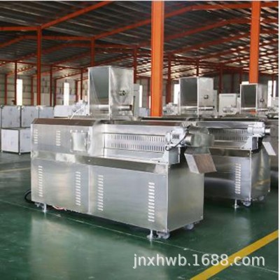 面包糠雪花片生產(chǎn)線 雙螺桿膨化機(jī) 花生涂層夾心米果擠出機(jī)