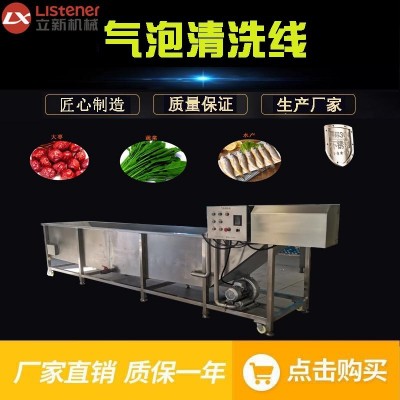 全自動氣泡清洗機 多功能水果蔬菜清洗配套輸送線氣泡清洗解凍機