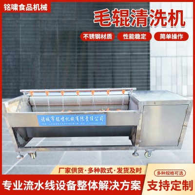全自動毛輥清洗機不銹鋼海虹海蠣子清洗機根莖類中藥材清洗去泥機