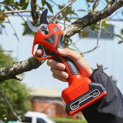 跨境外貿無刷鋰電電動修枝剪粗枝剪電剪刀充電式鋰電修枝剪