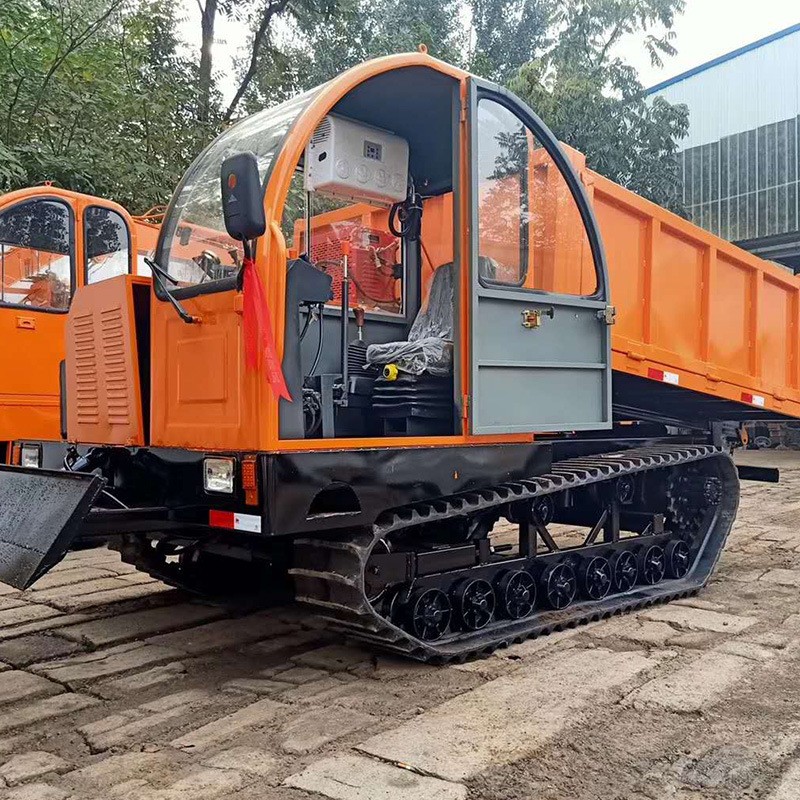 柴油工程履帶運(yùn)輸車農(nóng)用自卸式翻斗車山坡地形運(yùn)輸車裝載機(jī)械