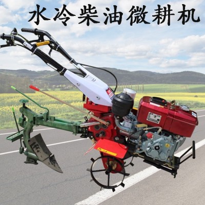 6馬力水冷柴油微耕機 手扶式耕地犁地松土機 水旱兩用柴油旋耕機
