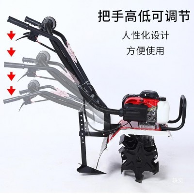 多功能微耕機旋耕機手推汽油松土機農(nóng)田翻地開溝機果園除草機