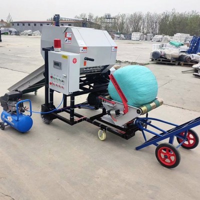 全自動打捆機青儲打包機青貯機飼料牧草玉米秸稈打捆包膜一體機