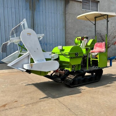 小麥水稻黃豆收割機(jī) 履帶式水稻聯(lián)合收獲機(jī) 家用全自動(dòng)收稻谷機(jī)