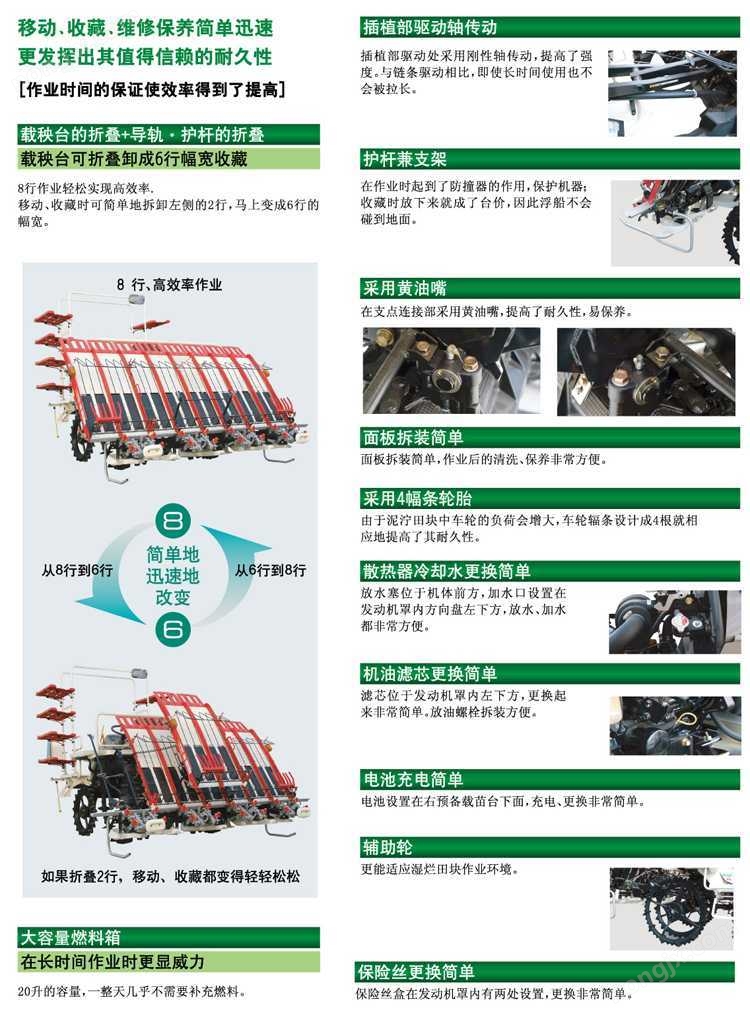 容易保養(yǎng)維修的洋馬VP8D插秧機(jī)