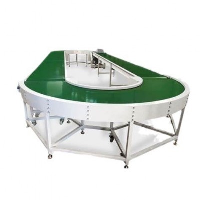 流水線皮帶轉(zhuǎn)彎輸送機(jī)U型傳送機(jī)180度物流分揀快遞輸送雙邊工作臺(tái)