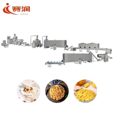 早餐玉米片生產線 即食谷物脆膨化機 牛奶沖泡谷物片生產設備