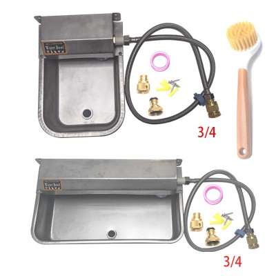 跨境不銹鋼狗貓自動飲水機304狗貓飲水碗 全自動加厚獸用飲水碗