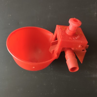 茂源塑業(yè)生產(chǎn) 紅色塑料 可調節(jié)水位飲水器 鵪鶉飲水碗 小鳥自動飲