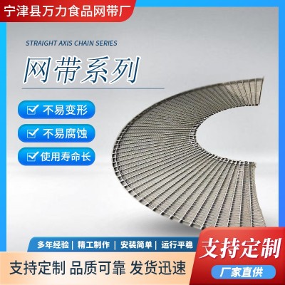 食品輸送機網帶網鏈冷凍帶魚段輸送不銹鋼傳動帶金屬編織鏈網